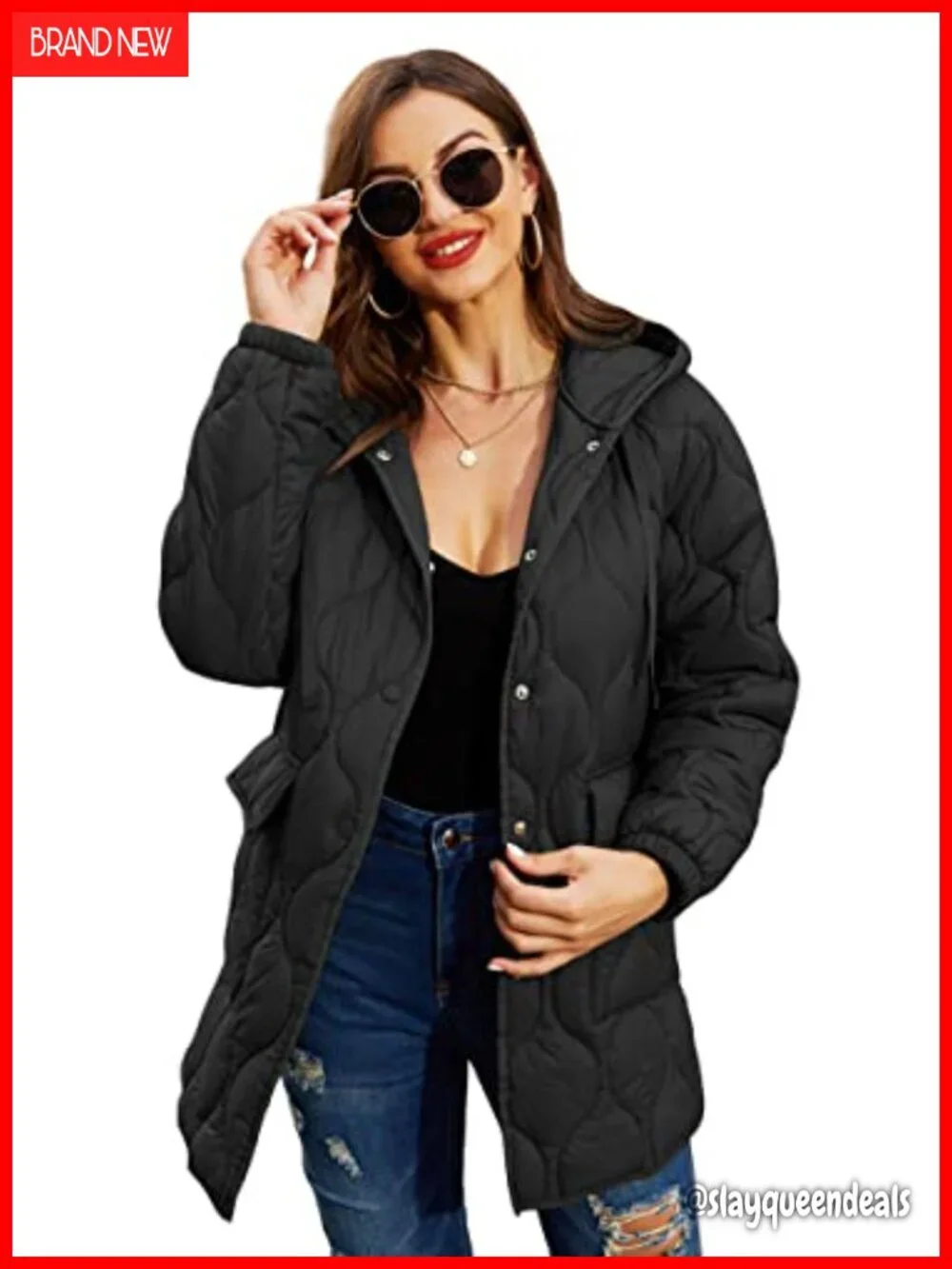 Lightweight Quilted Puffer Jacket Hooded Packable Transitional Coat